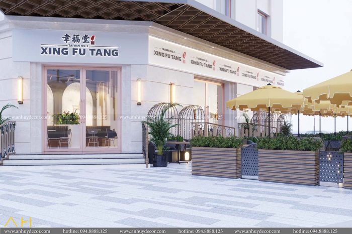 Thiết kế quán trà sữa Xing Fu tang Quảng Bình.