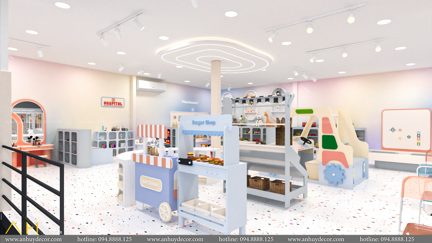 Thiết kế thi công khu vui chơi Leona Premium Kids Cafe Vũng Tàu Bởi An Huy Décor