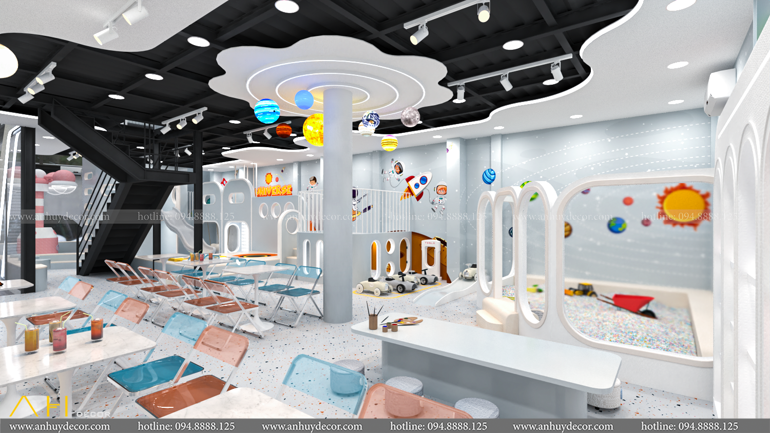 Thiết kế thi công khu vui chơi Leona Premium Kids Cafe Vũng Tàu Bởi An Huy Décor