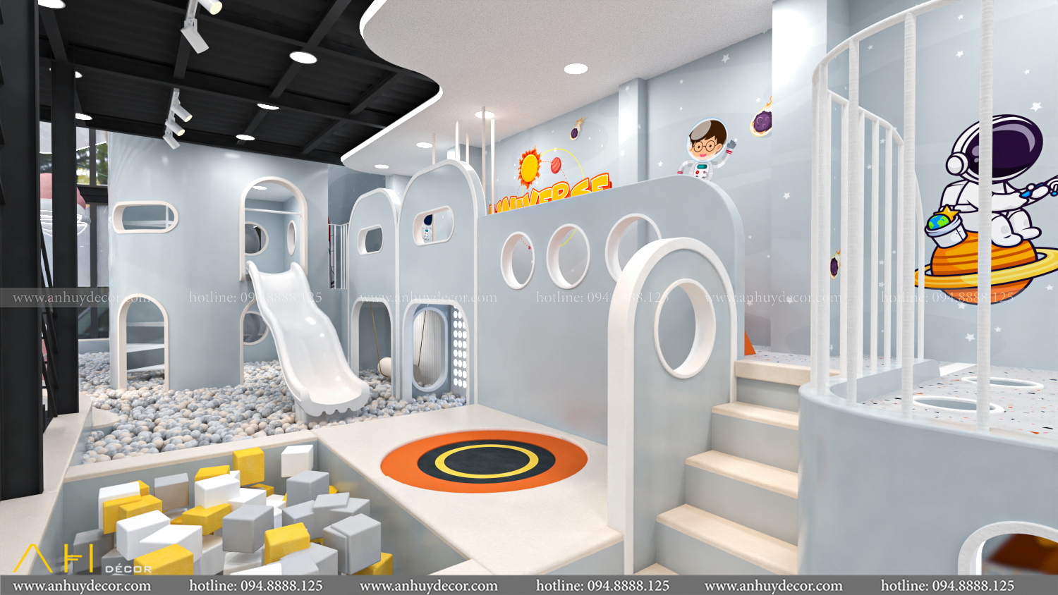 Thiết kế thi công khu vui chơi Leona Premium Kids Cafe Vũng Tàu Bởi An Huy Décor