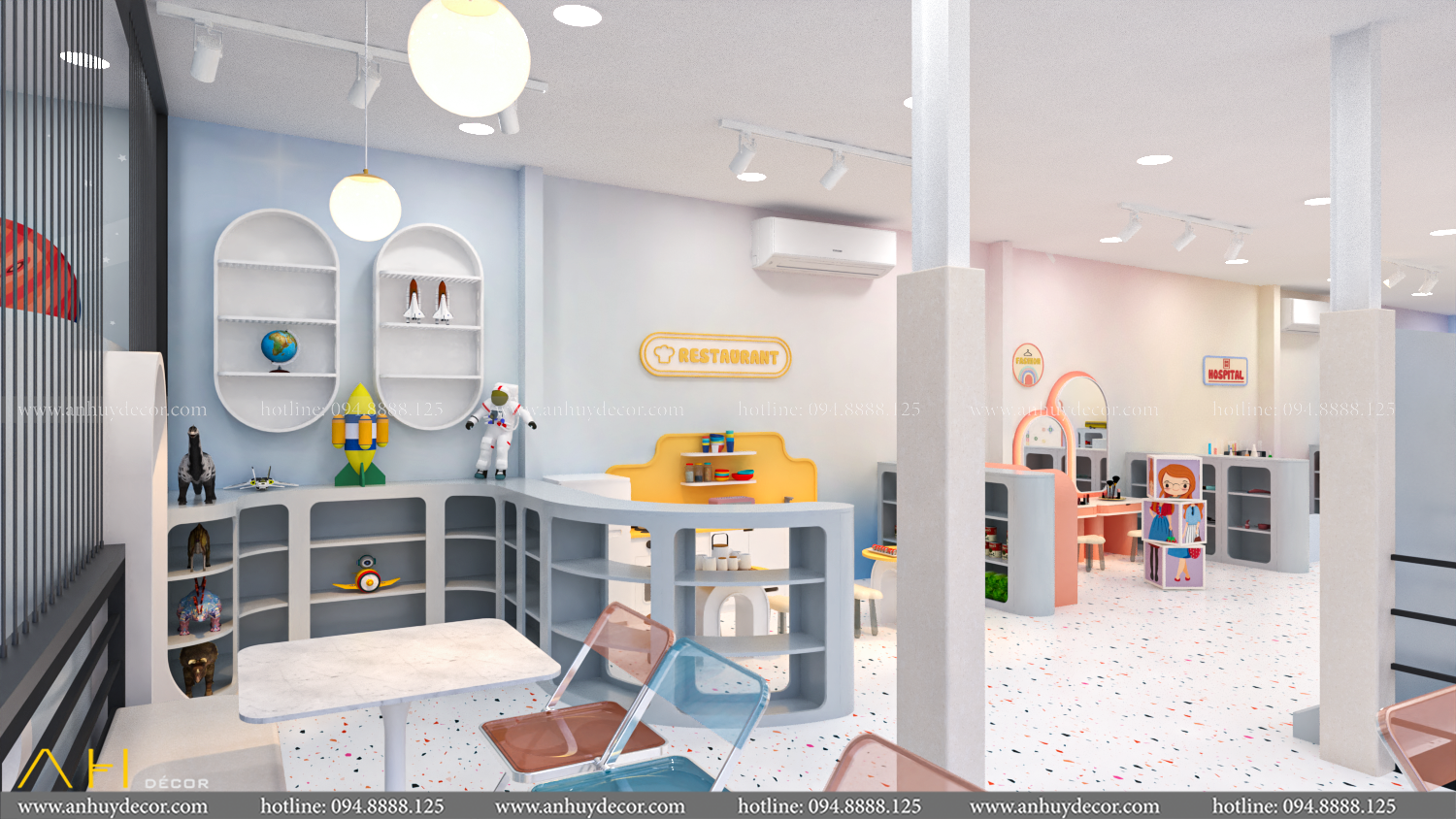 Thiết kế thi công khu vui chơi Leona Premium Kids Cafe Vũng Tàu Bởi An Huy Décor