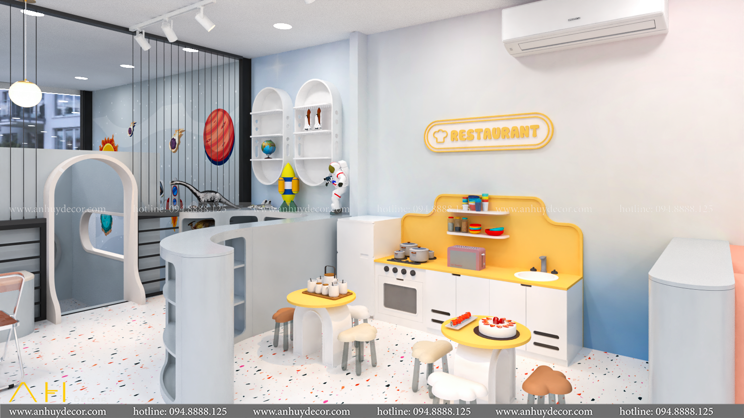 Thiết kế thi công khu vui chơi Leona Premium Kids Cafe Vũng Tàu Bởi An Huy Décor