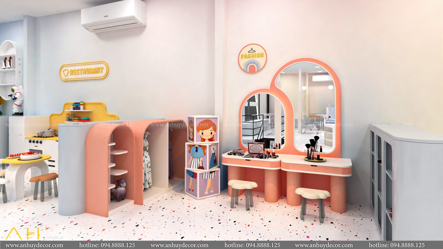 Thiết kế thi công khu vui chơi Leona Premium Kids Cafe Vũng Tàu Bởi An Huy Décor