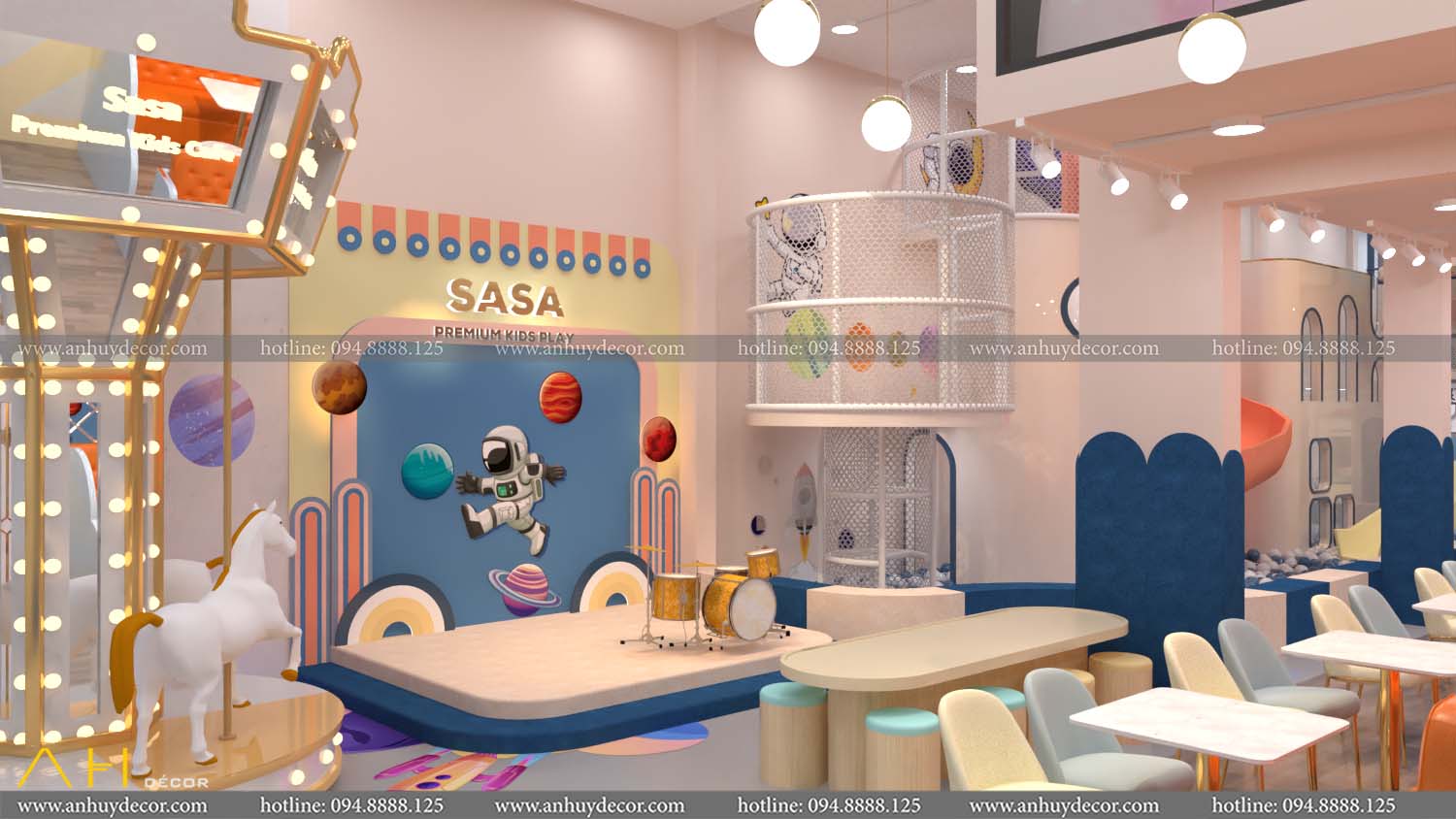 Thiết Kế Thi Công Khu Vui Chơi SASA Premium Kids Cafe Quận 6 Bởi An Huy Décor